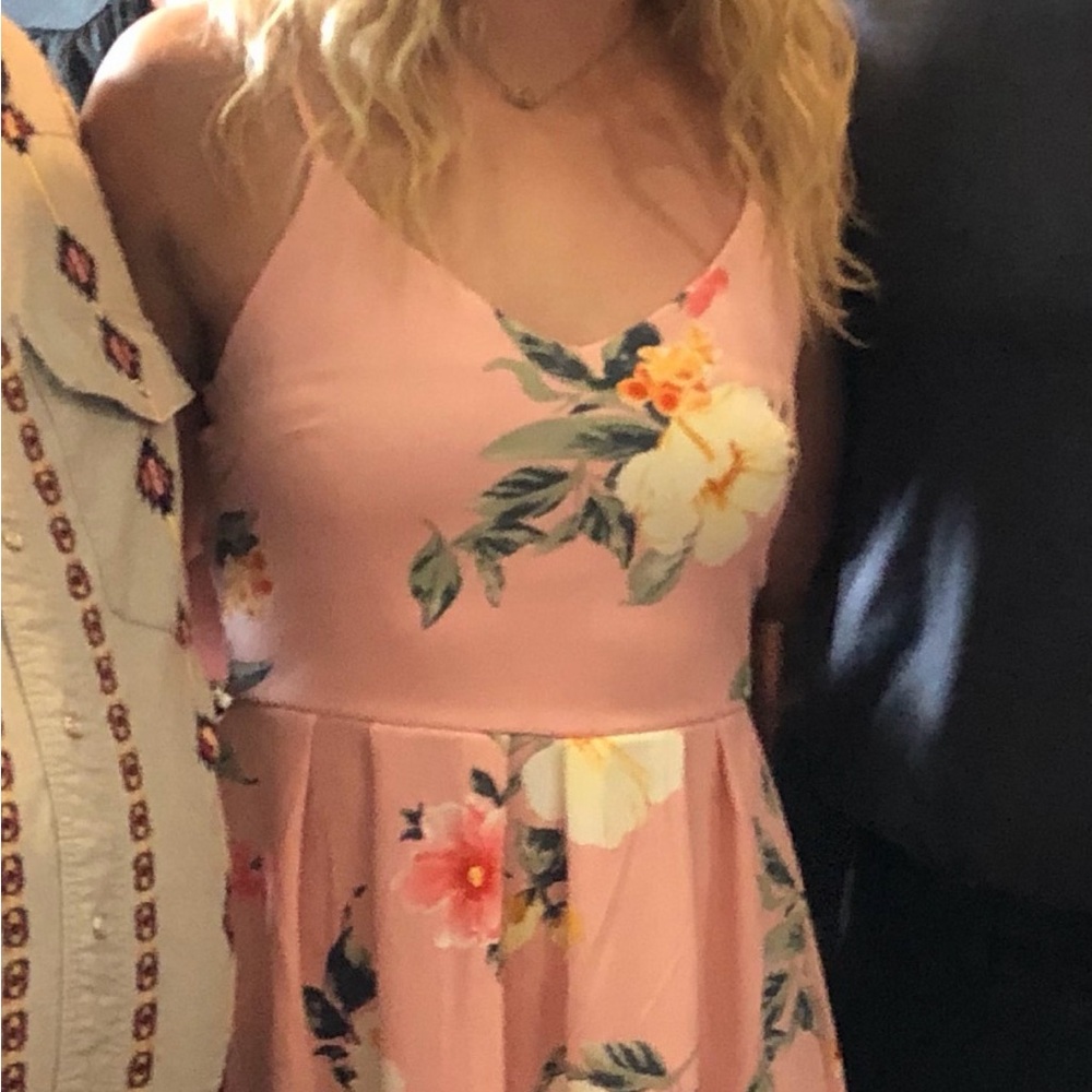 Monteau Pink Floral Dress - Picture 3 of 3